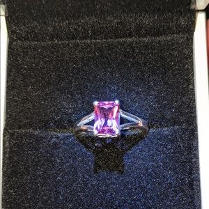 Mystic pink topaz size 6 sterling silver ring